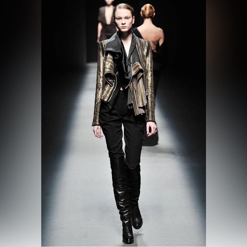 Haider Ackermann Fall/Winter 2009 Black Leather Over The Knee Boots Size 36 - Picture 4 of 17